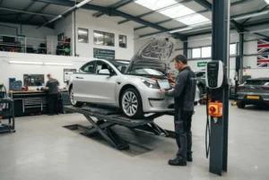 EV servicing and electric vehicle maintenance at a UK automotive workshop